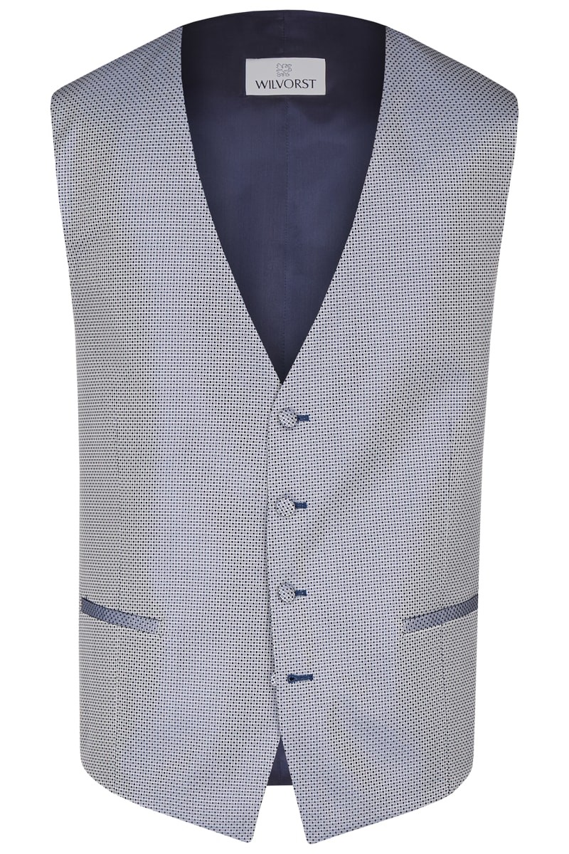 Gilet 447102/34 bleu marine petit pois sur gris argenté