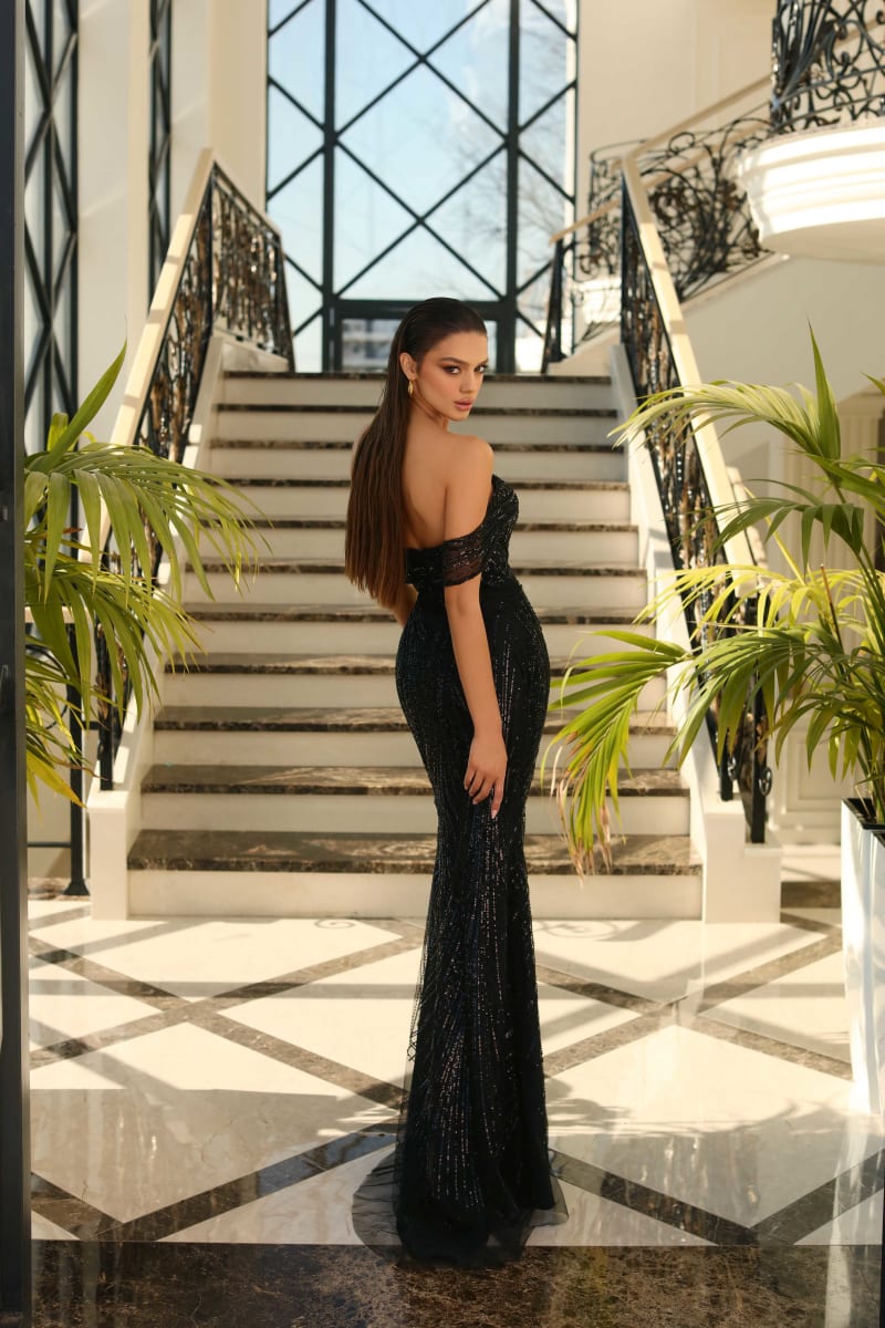 Aaleyah - Robe longue sirène perlée