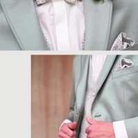 Gilet 467109/47 motifs beige et vert sauge