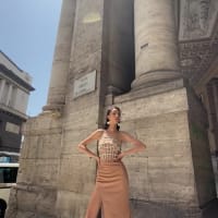 Leni — robe longue sirène bustier strass corsage baleiné fente latérale