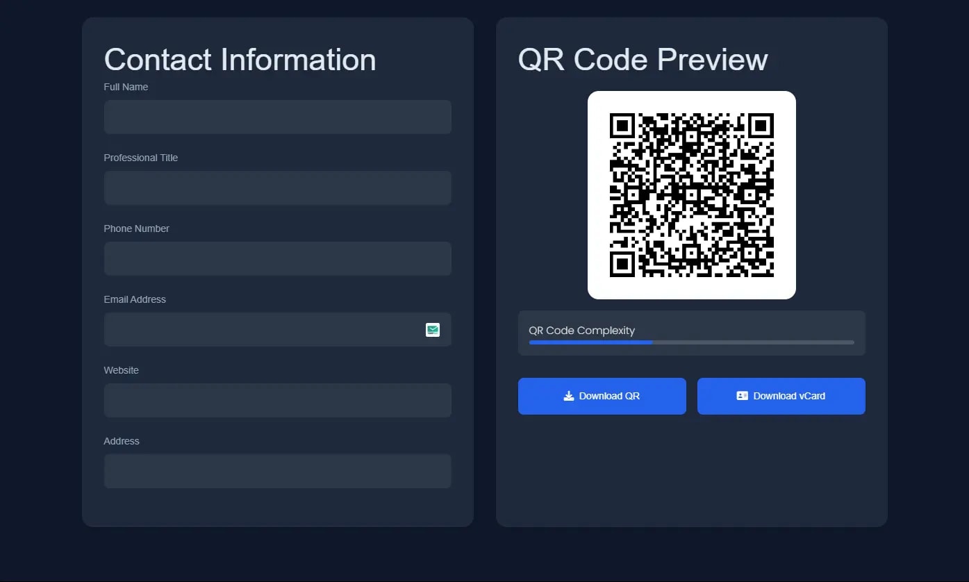 VCard QR Generator