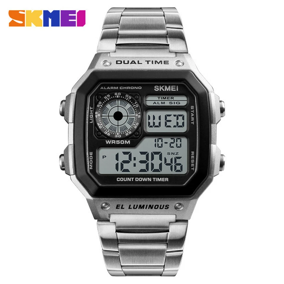 Reloj SKMEI 1335 con la luz de fondo activada