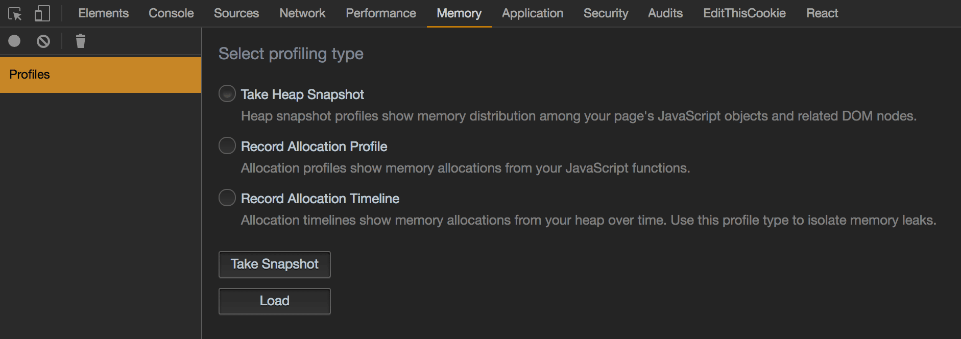 Profiling options