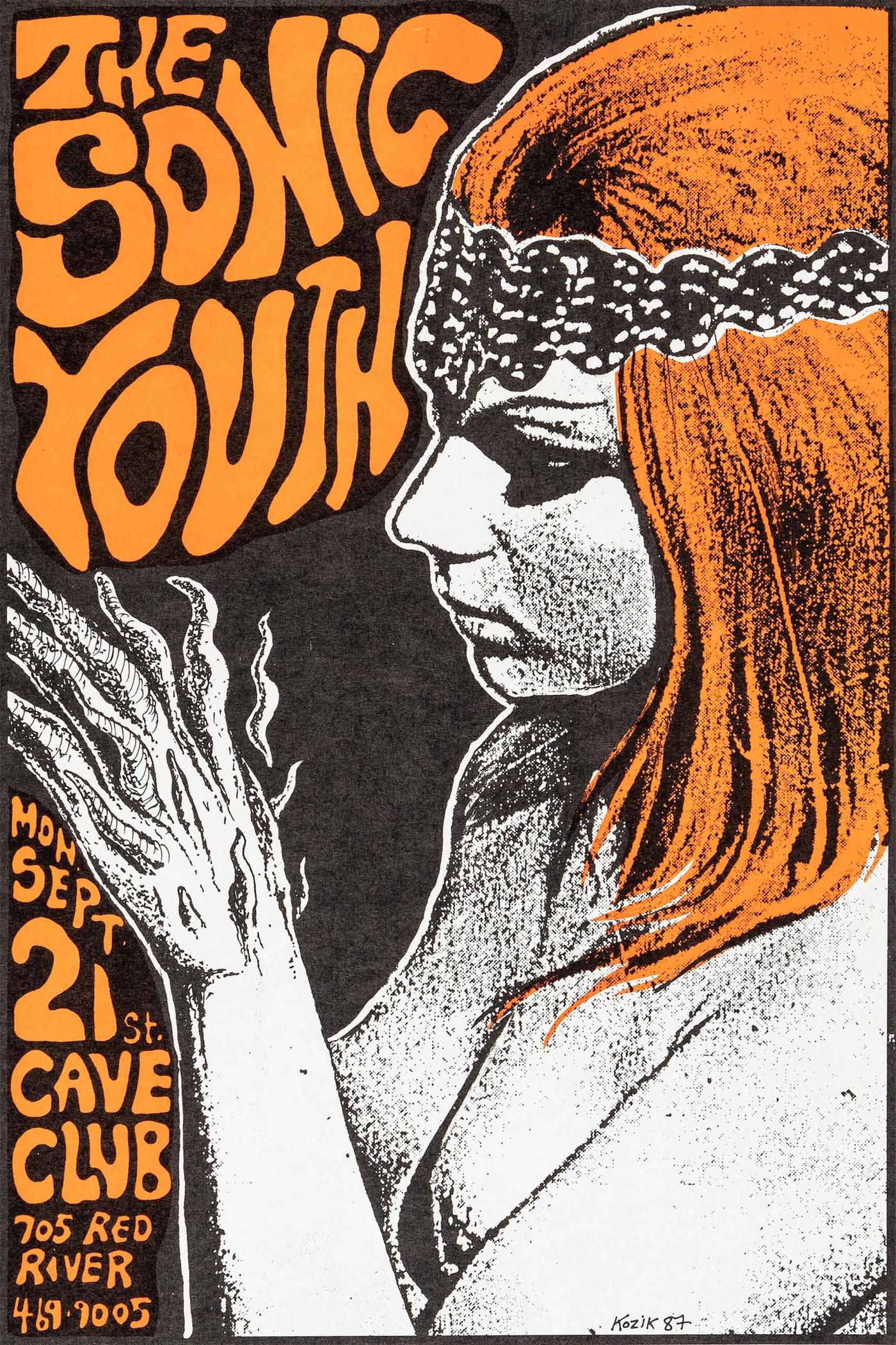 Poster de concierto The Sonic Youth St. Cave Club Poster 1987 — Sonic Youth | Poster Cult