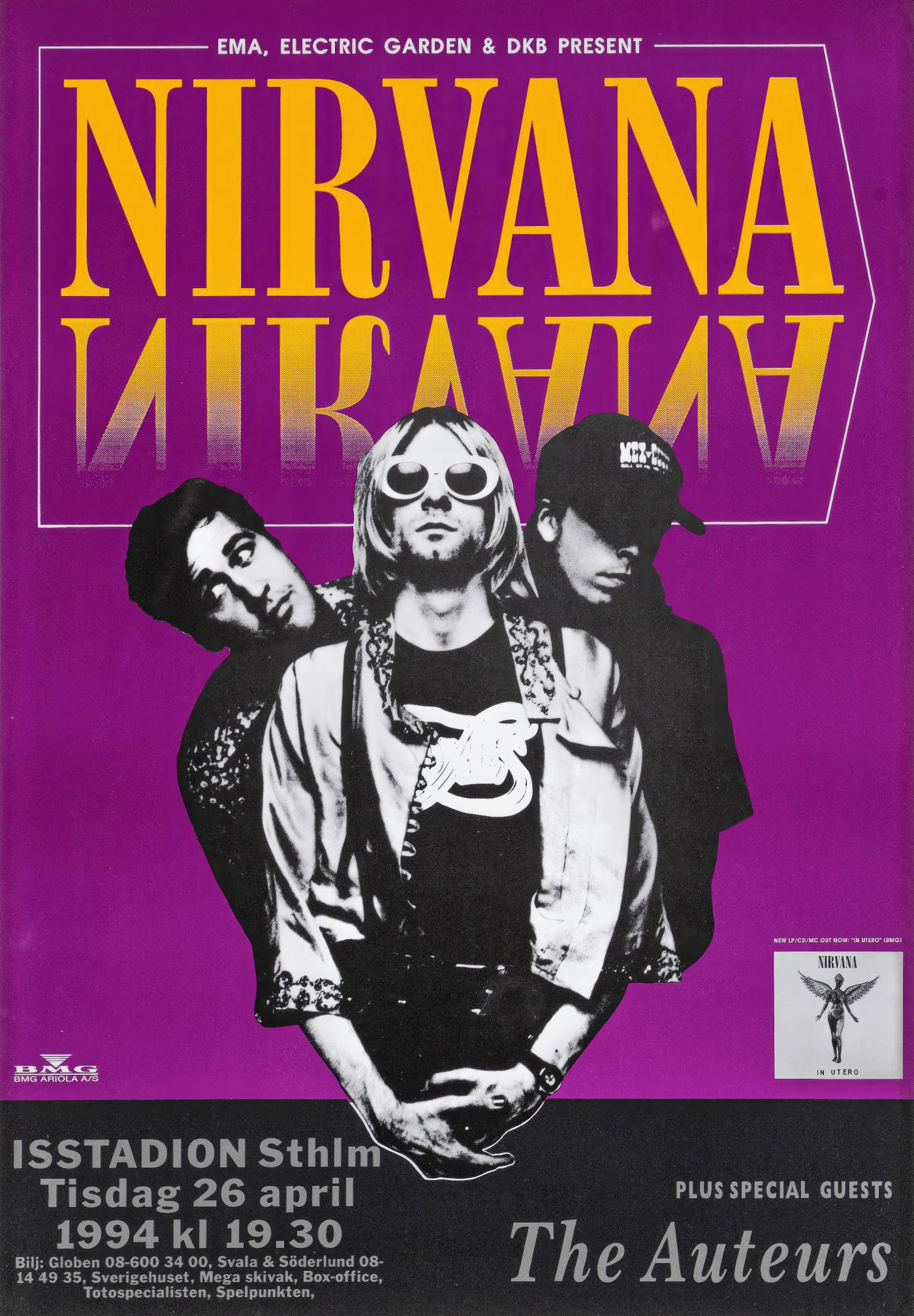 Poster de concierto Nirvana In Utero Stockholm 1994 Poster — Nirvana | Poster Cult