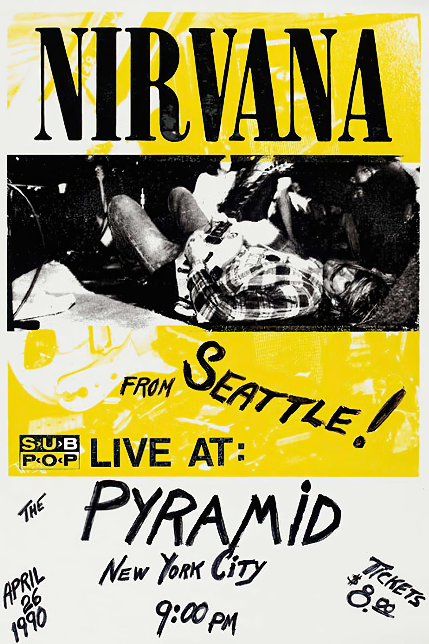 Poster de concierto Nirvana Live at The Pyramid NYC Poster — Nirvana | Poster Cult