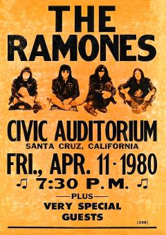 Poster The Ramones Santa Cruz 1980 Concert Flyer | Poster Cult