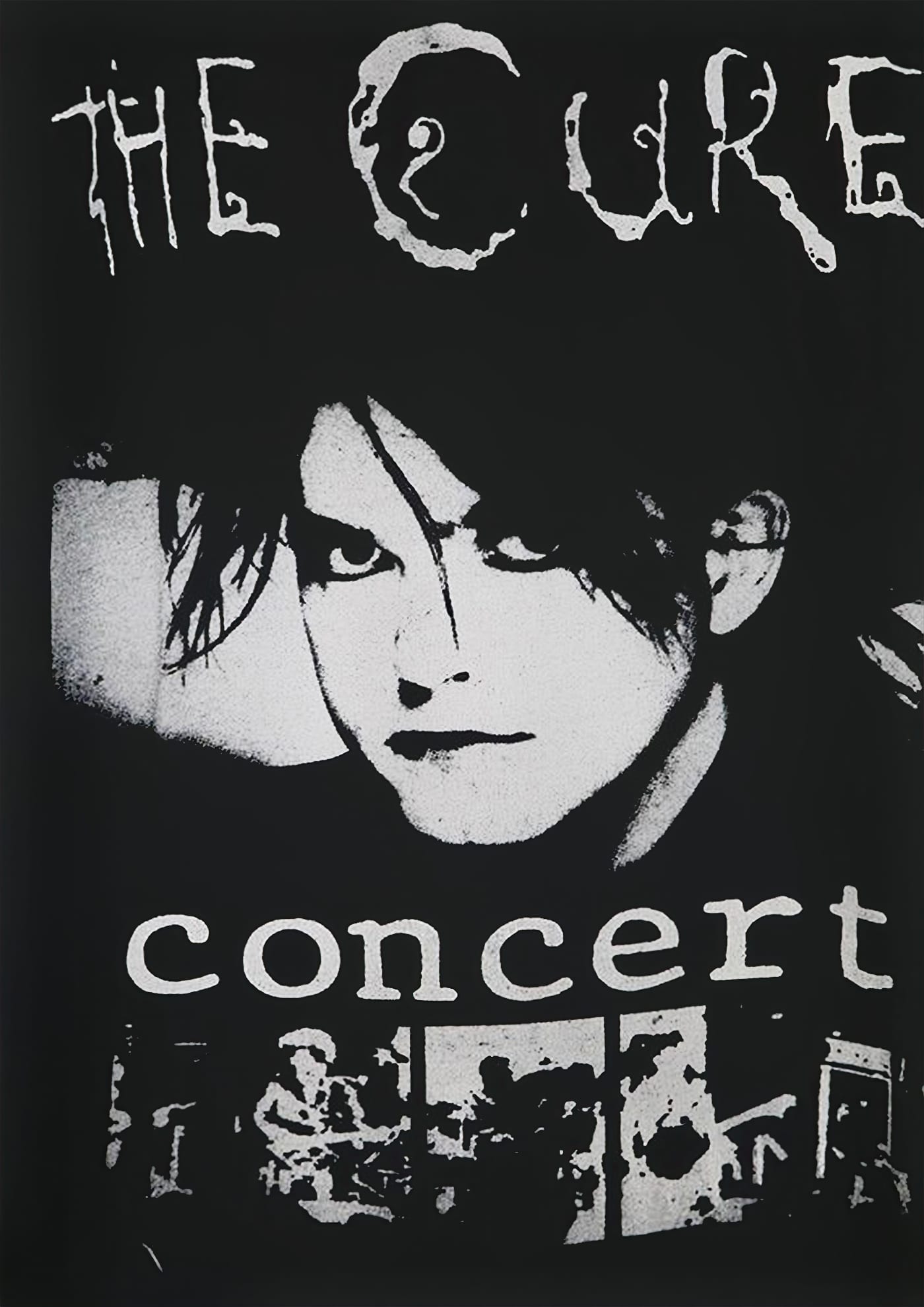 Poster de concierto The Cure Concert Poster Blanco y Negro — The Cure | Poster Cult
