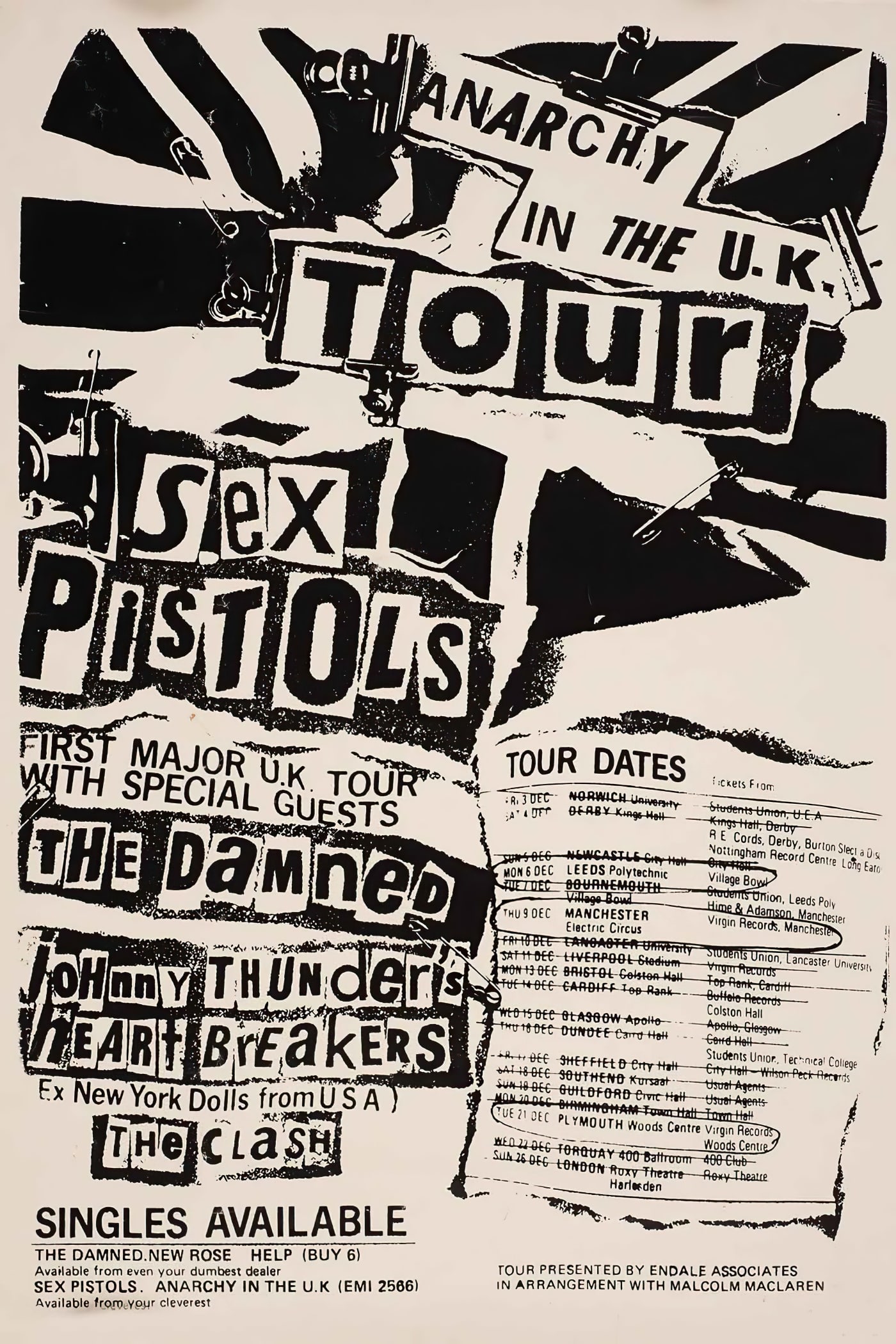 Poster de concierto Sex Pistols Anarchy Tour UK 1976 Poster — Sex Pistols | Poster Cult