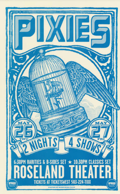 Poster Pixies — Pixies Roseland Theater Concert Flyer | Poster Cult