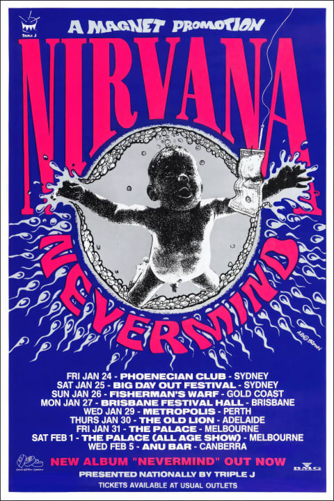 Poster Nirvana Nevermind Australia Tour Poster | Poster Cult