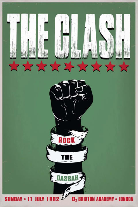 Poster Póster de The Clash Rock the Casbah en O2 Brixton Academy Londres 1982 | Poster Cult