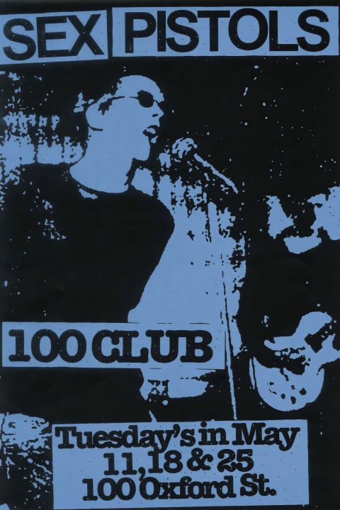 Poster Póster de Sex Pistols en 100 Club Tuesdays in May Oxford Street | Poster Cult