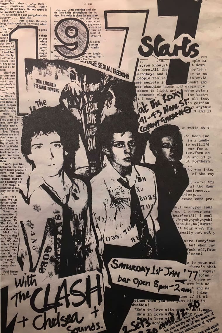 Poster The Clash — The Clash Early London Concert Flyer 1977 | Poster Cult