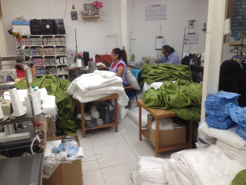 Planta de fabricación Mancini Textil con maquinaria textil industrial