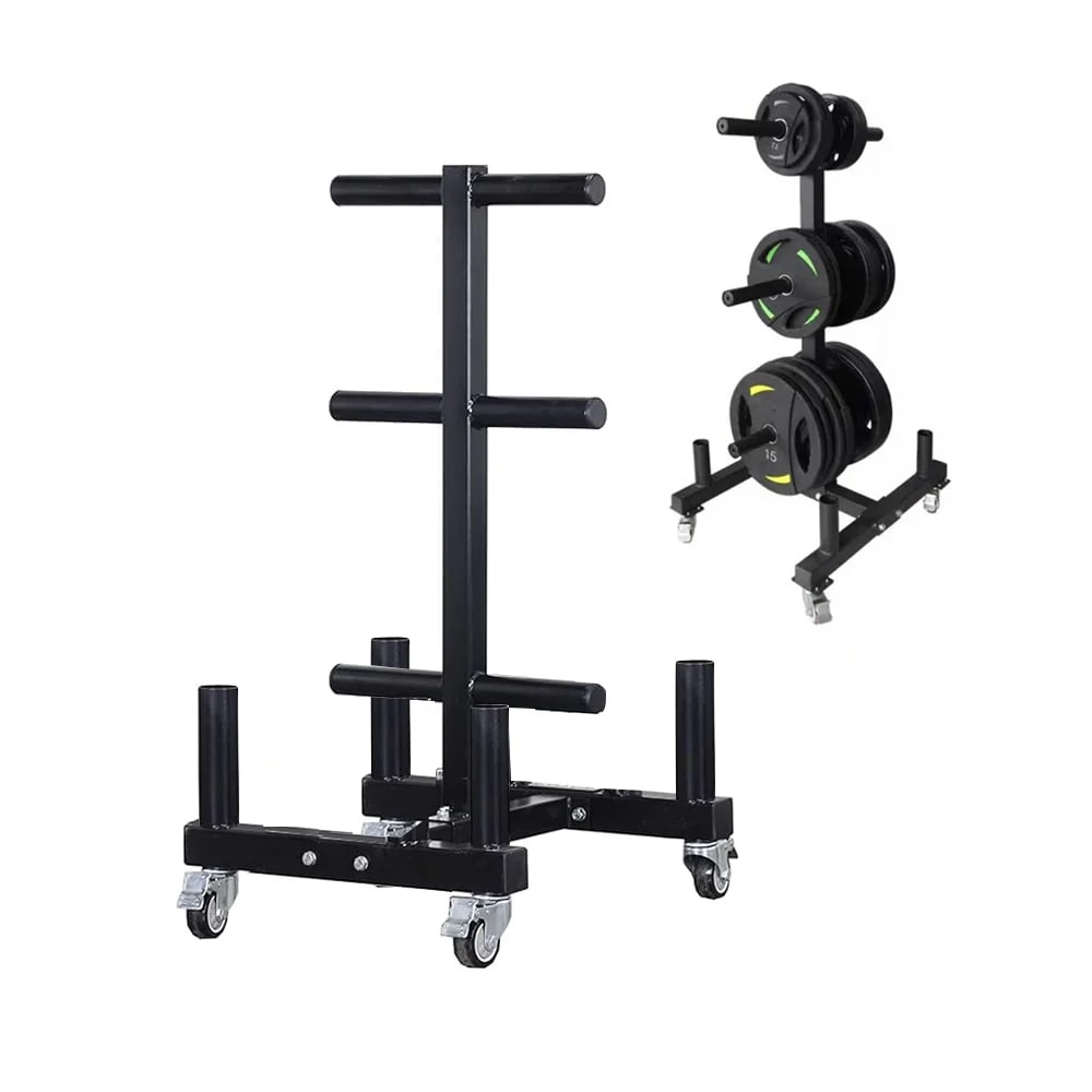 1_e1a8c6b3-0ce6-46cd-8bf2-7b012472962b_1280x 1441 Fitness Commercial Plate Rack and Bar Holder with Wheels - Image 1
