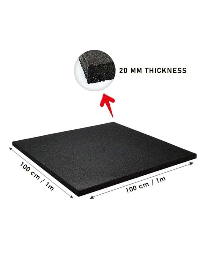 IMG_1044.JPG Commercial Rubber Floor Mat for Gym Black -100x100CMx200MM - Image 1