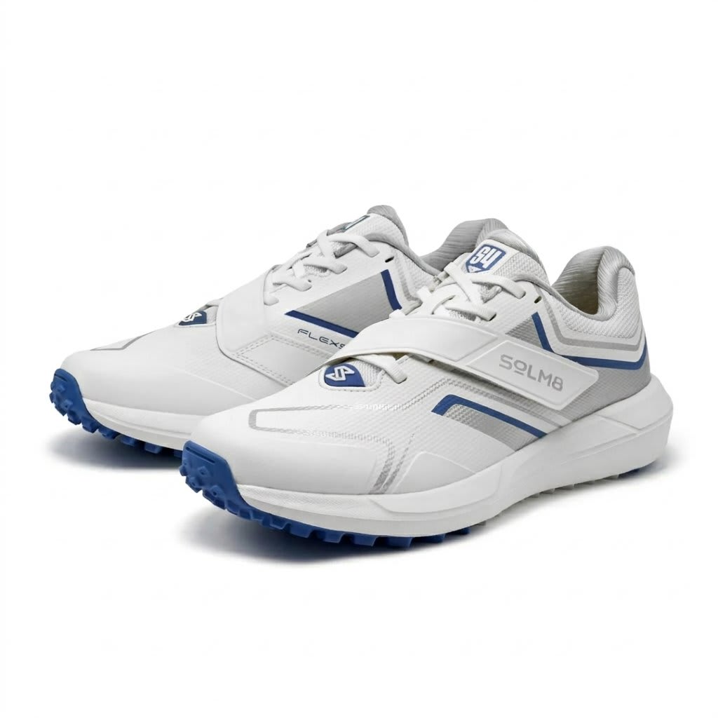 Solm8 S4 Silver Blue Cricket Shoes - Image 1