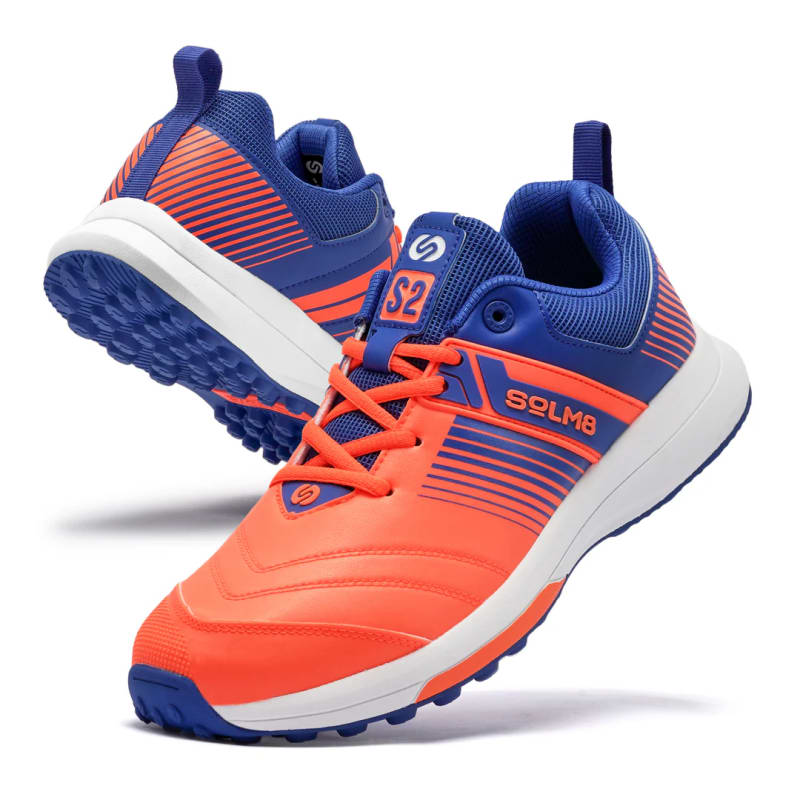 Solm8 S2 Orange Blue Cricket Shoe 2025 - Image 4