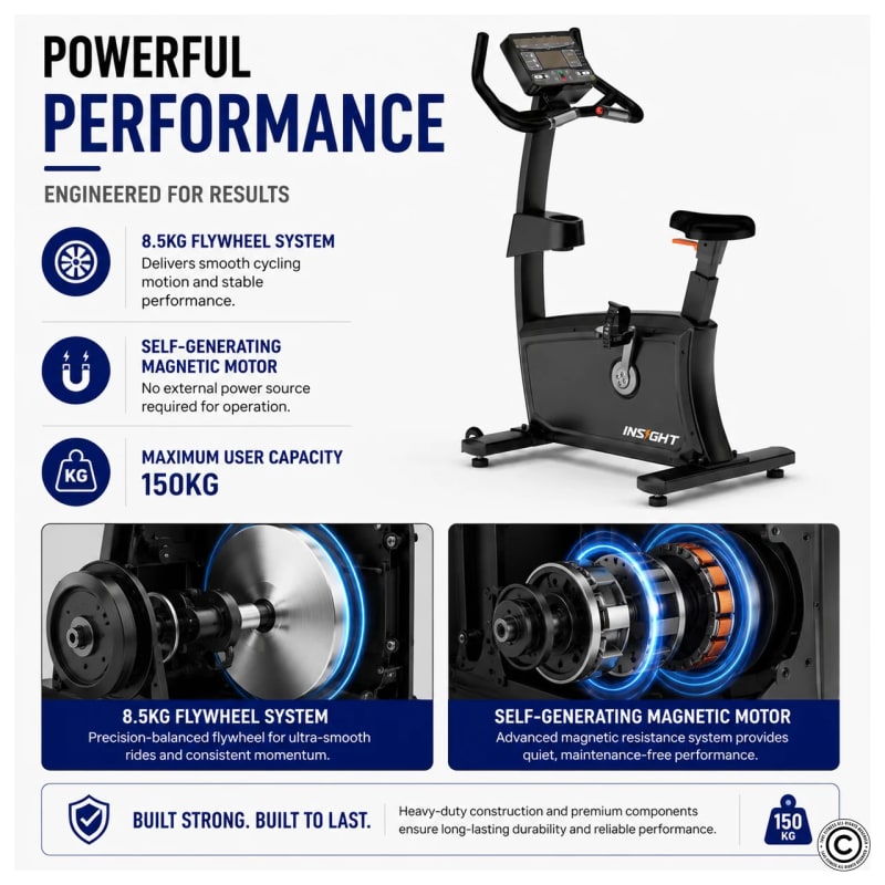 Insight Fitness Upright Bike - CU6000 - Image 7