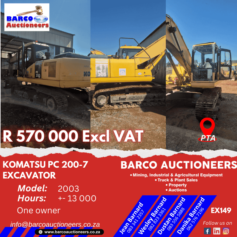EX149_Komatsu PC 200-7 Excavator 2003 model