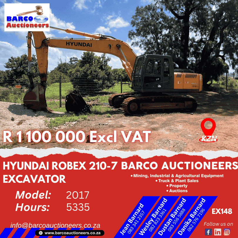EX148_Hyundai Robex 210-7 Excavator 2017 model