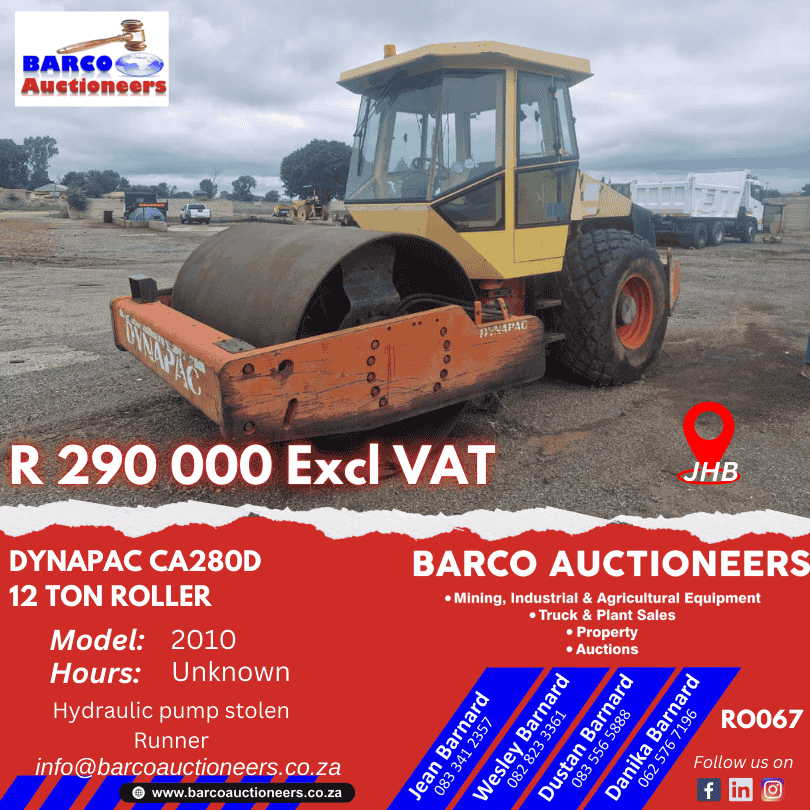 RO067_Dynapac CA280D 12 Ton Roller 2010 model