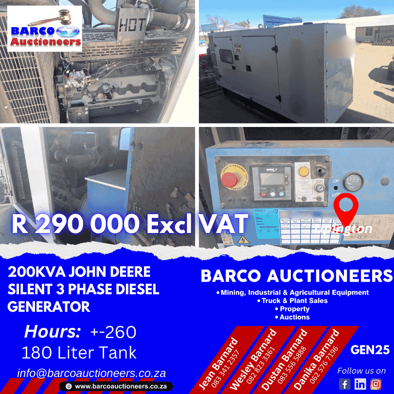 GEN25_200KVA John Deere Silent 3 Phase Diesel Generator