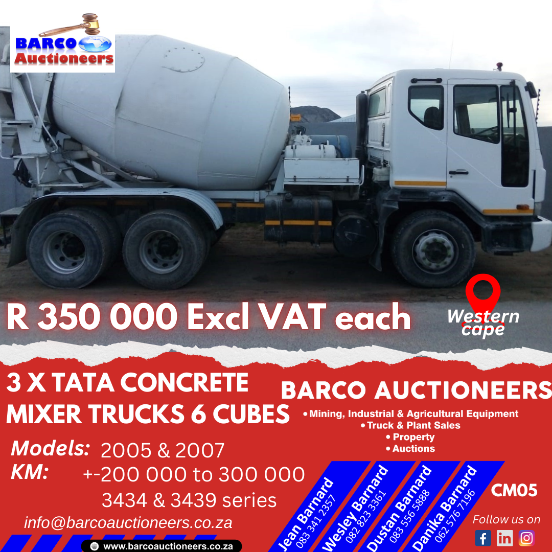 CM05_3 x Tata concrete mixer trucks 6 cubes 2005 & 2007 models