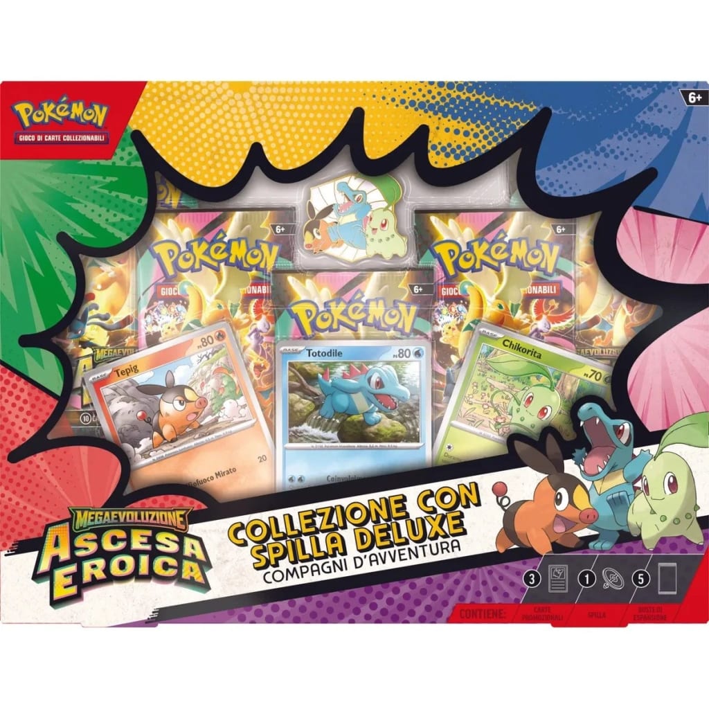 Pokémon TCG Collezione con Spilla Deluxe Compagni d'Avventura – Ascesa Eroica