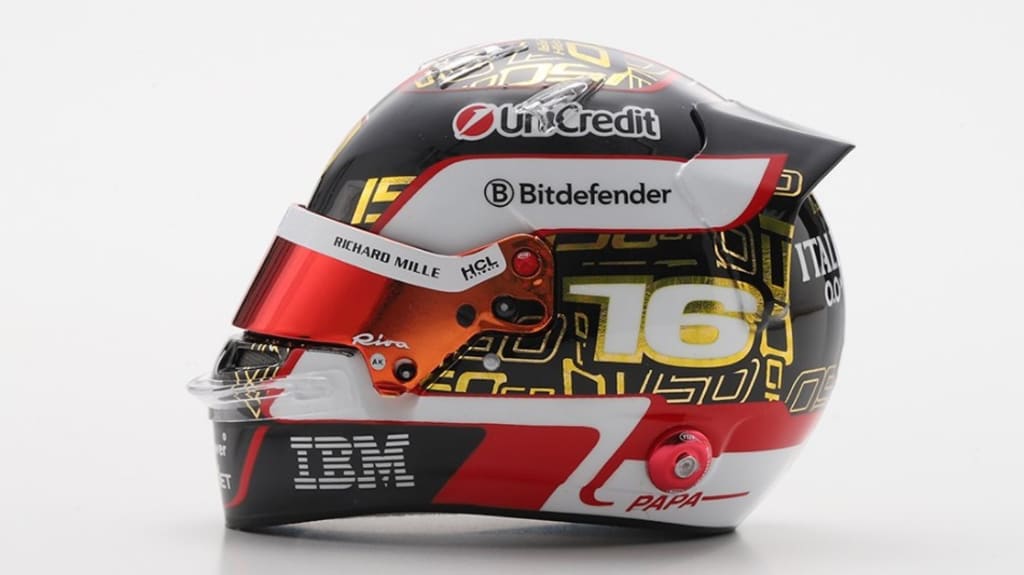  Casco Charles Leclerc Ferrari F1 ABU DHABI GP 2025 Special Edition LOOKSMART FERRARI  scala 1-5