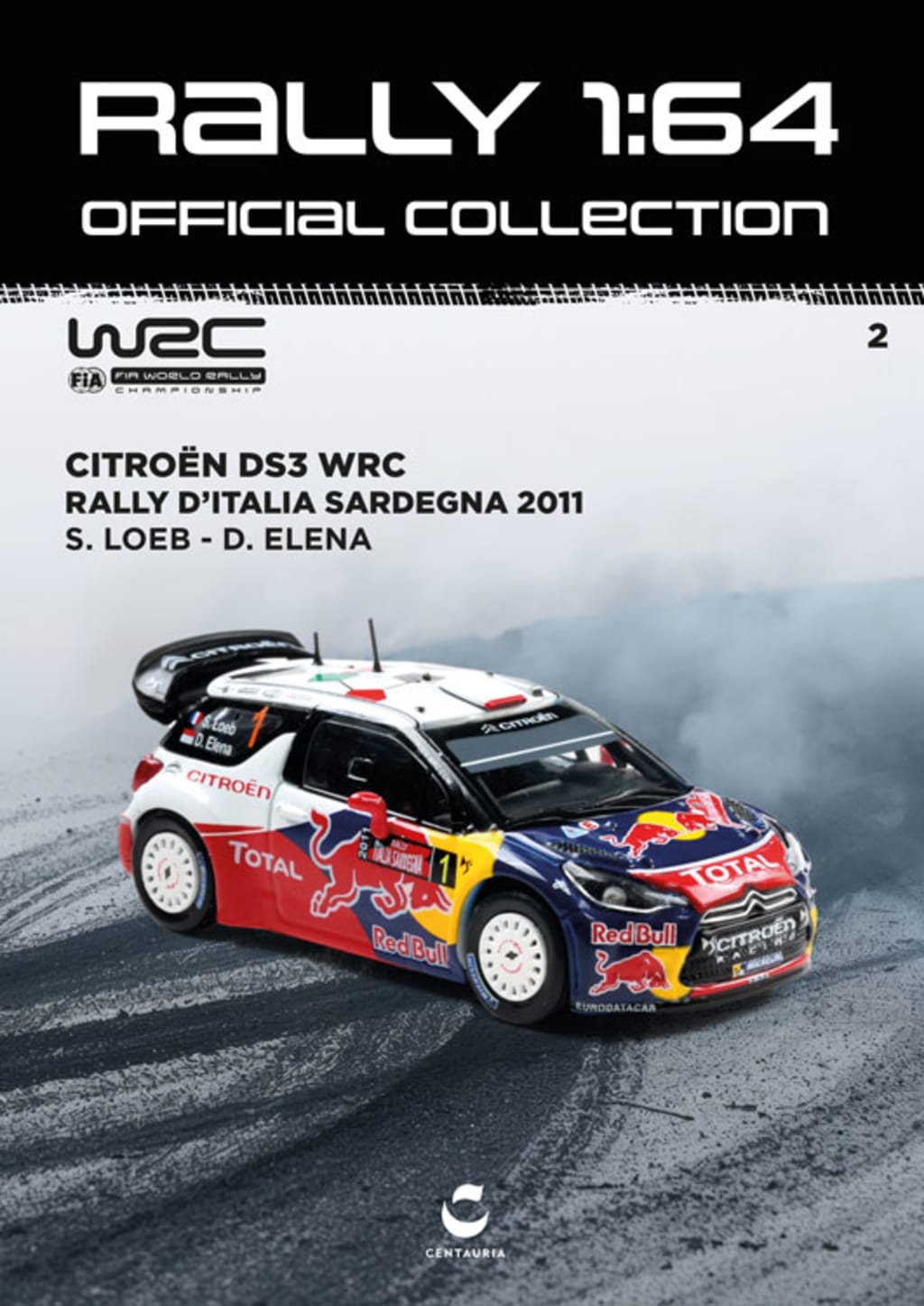 Modellino Citroën DS3 WRC Rally d'Italia Sardegna 2011 S. Loeb 1:64 uscita n 2