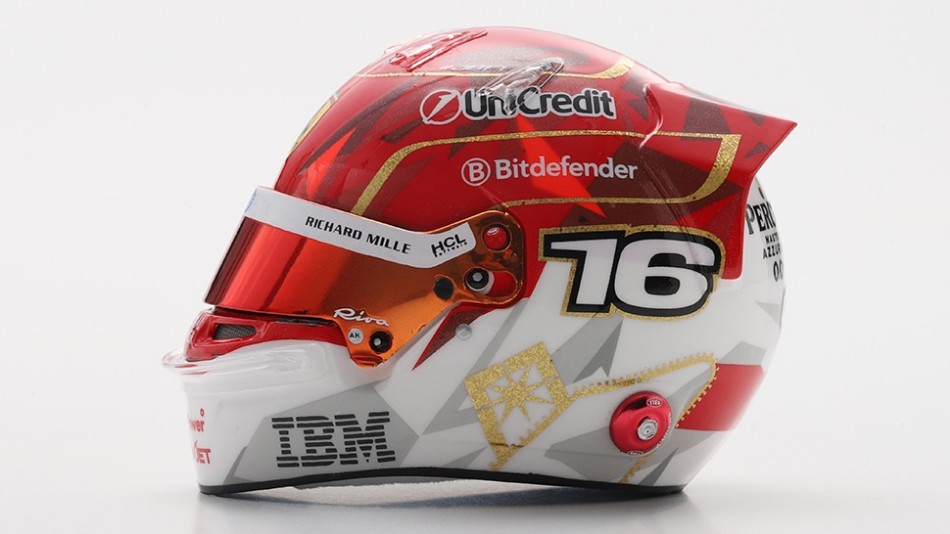 Casco F1 Charles Leclerc Ferrari GP 2025 LAS VEGAS #16 Edizione Speciale 1:5 LOOKSMART
