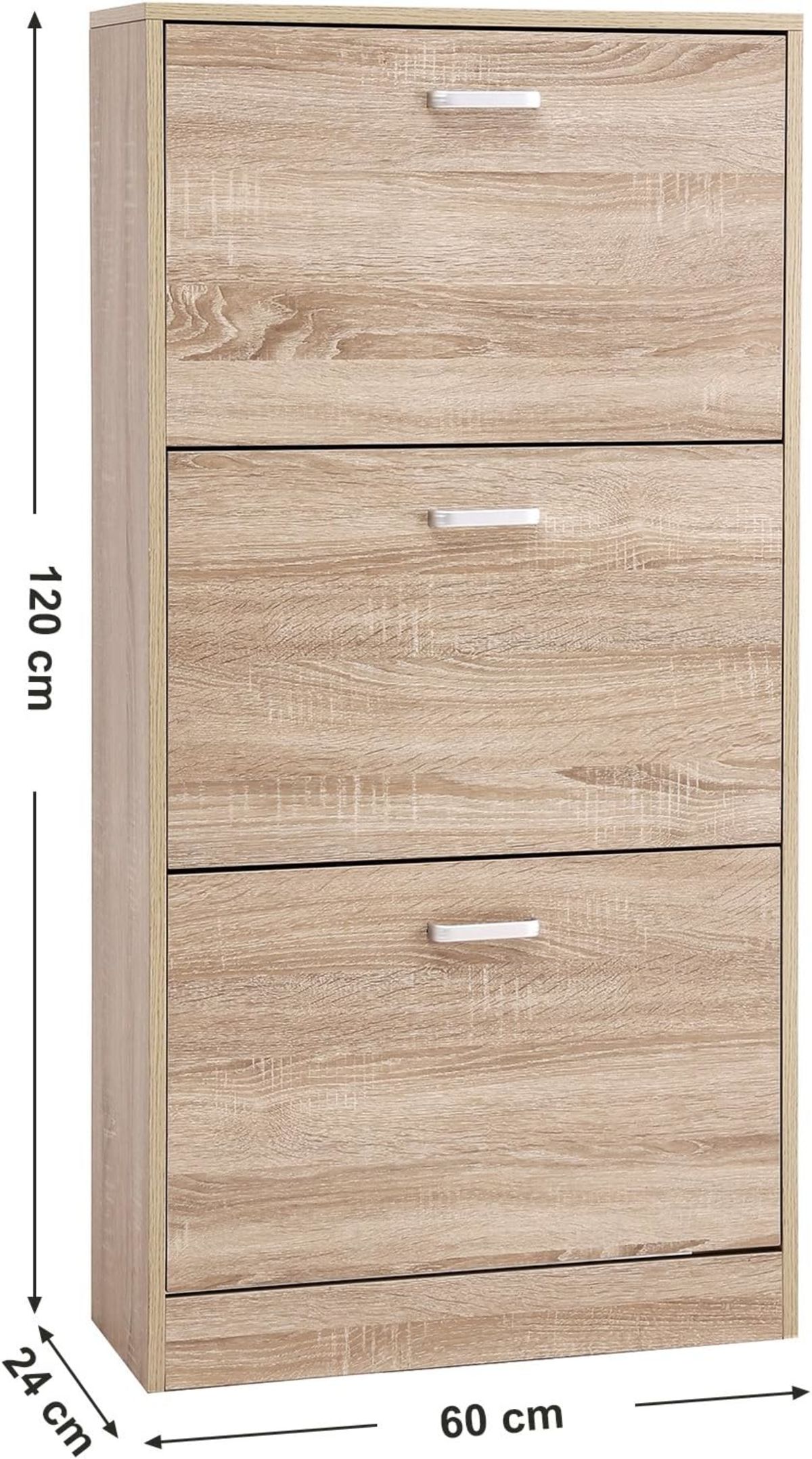 Meuble à Chaussures 3 Portes Beige - dimensions
