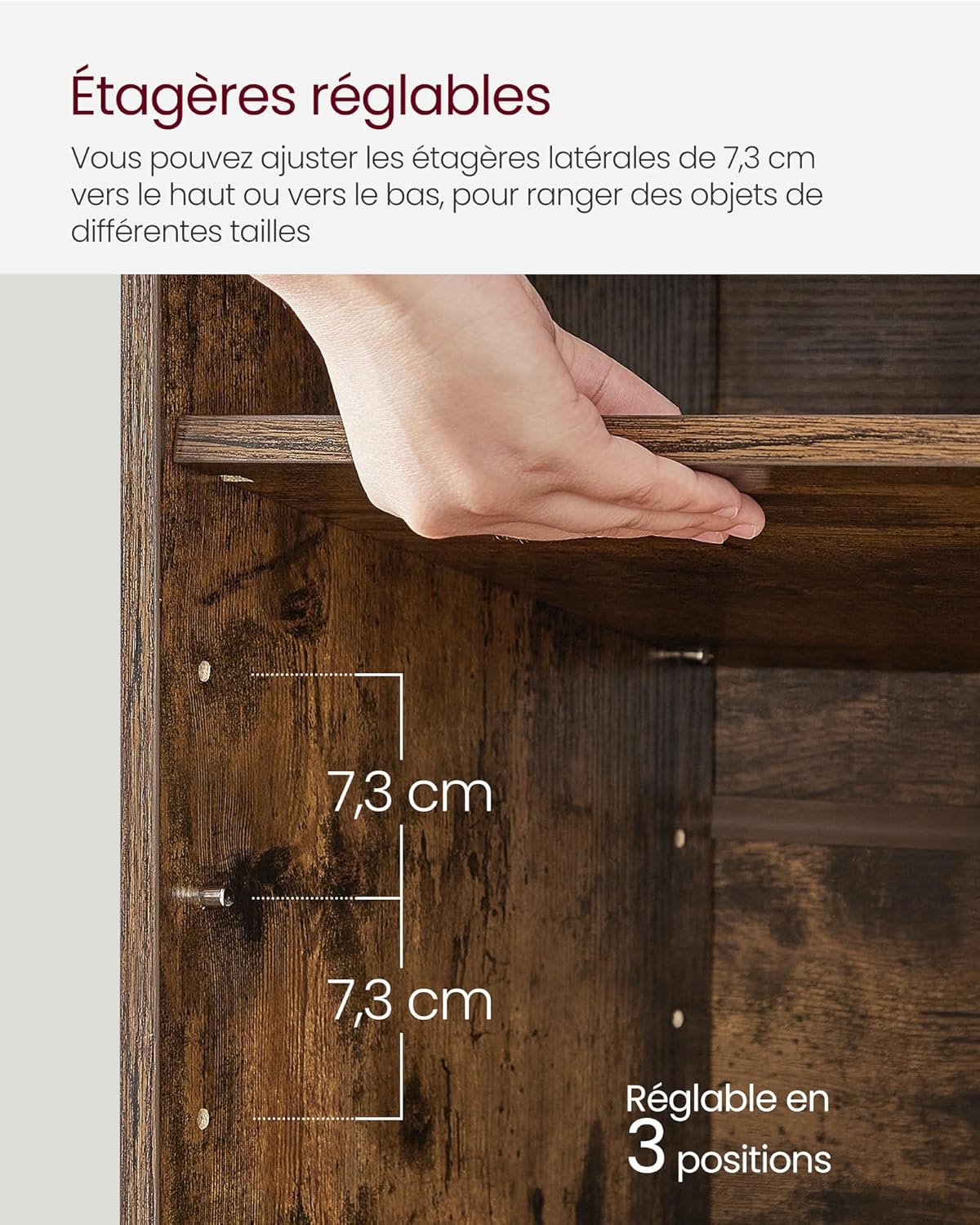 Banc à Chaussures 12 Paires Rustique - intérieur compartiments