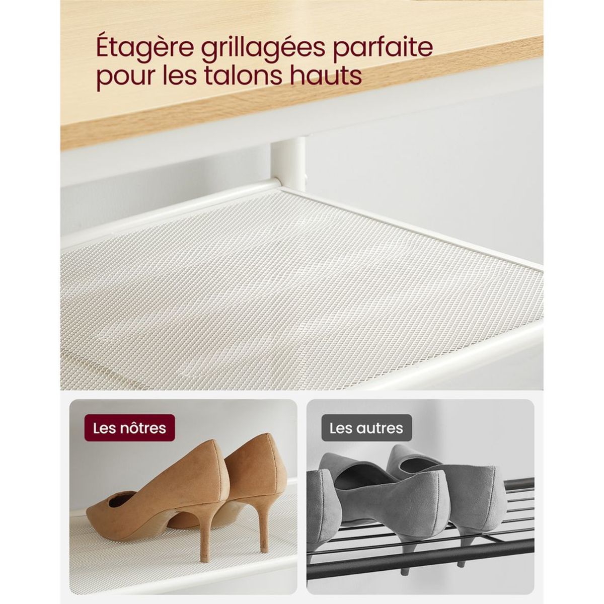 Porte-Manteaux à Chaussures Miroir Blanc