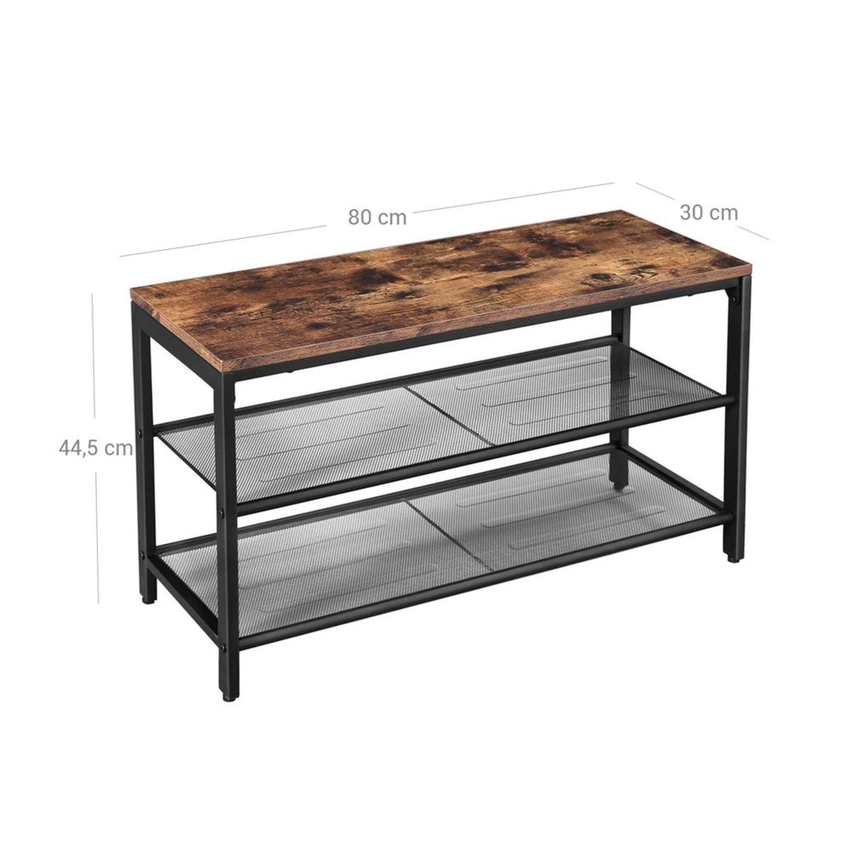 Banc à Chaussures Industriel Bois & Métal Rustique