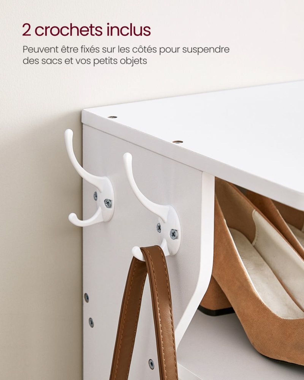 Meuble à Chaussures Colonne 7 Niveaux Blanc