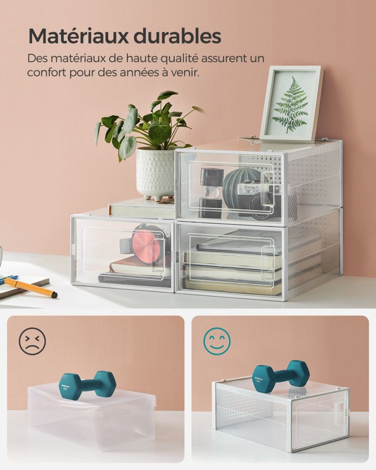 Boîtes à Chaussures Transparentes Empilables