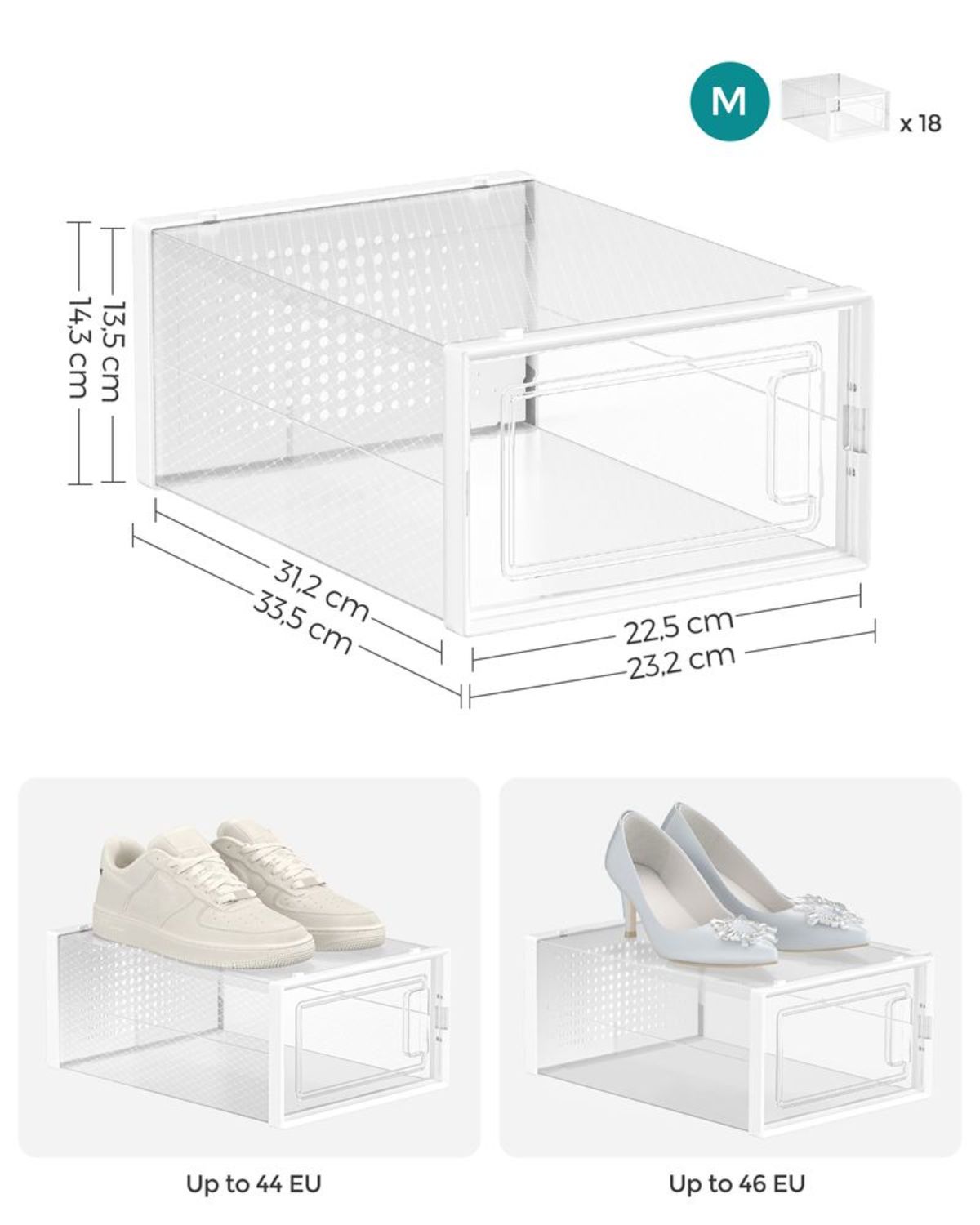 Boîtes à Chaussures Transparentes Empilables