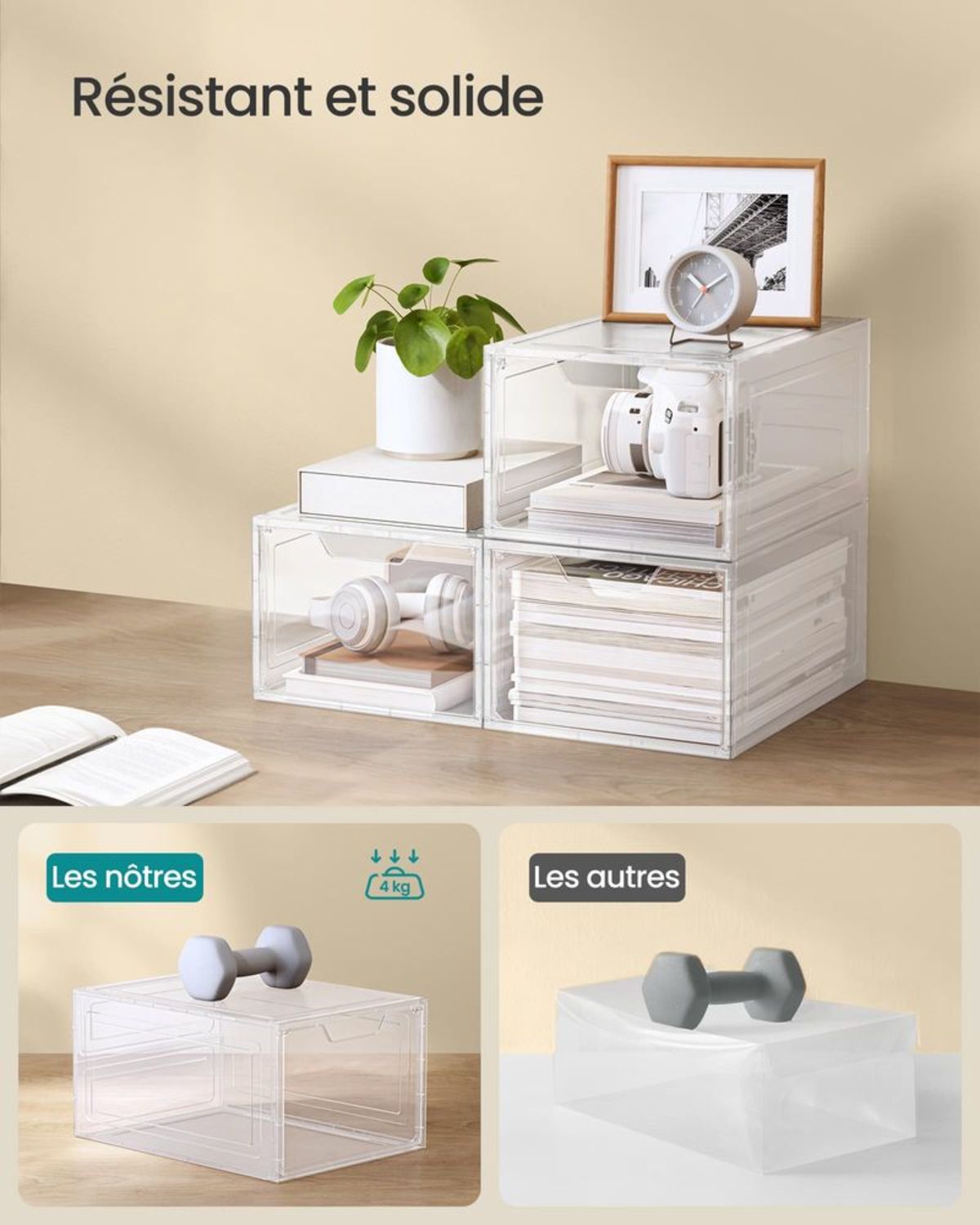 Boîtes à Chaussures Transparentes Magnétiques