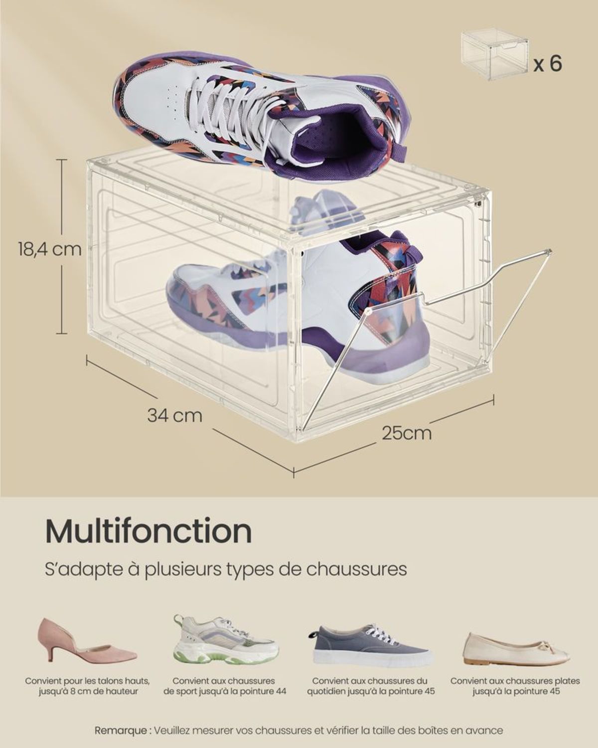 Boîtes à Chaussures Transparentes Magnétiques