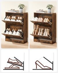 Meuble à Chaussures 2 Portes Rustique - capacité de rangement