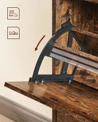 Meuble à Chaussures 2 Portes Rustique - détail finition bois