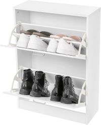 Meuble à Chaussures 2 Portes Blanc - capacité de rangement