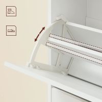 Meuble à Chaussures 3 Portes Blanc - poignées renforcées