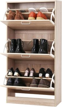 Meuble à Chaussures 3 Portes Beige - capacité de rangement