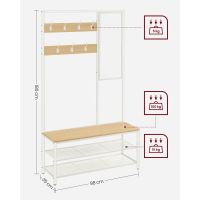 Porte-Manteaux à Chaussures Miroir Blanc dimensions