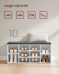Banc Chaussures 10 Paires Blanc