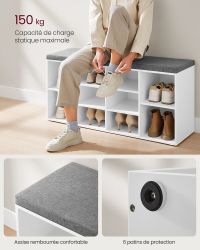 Banc Chaussures 10 Paires Blanc
